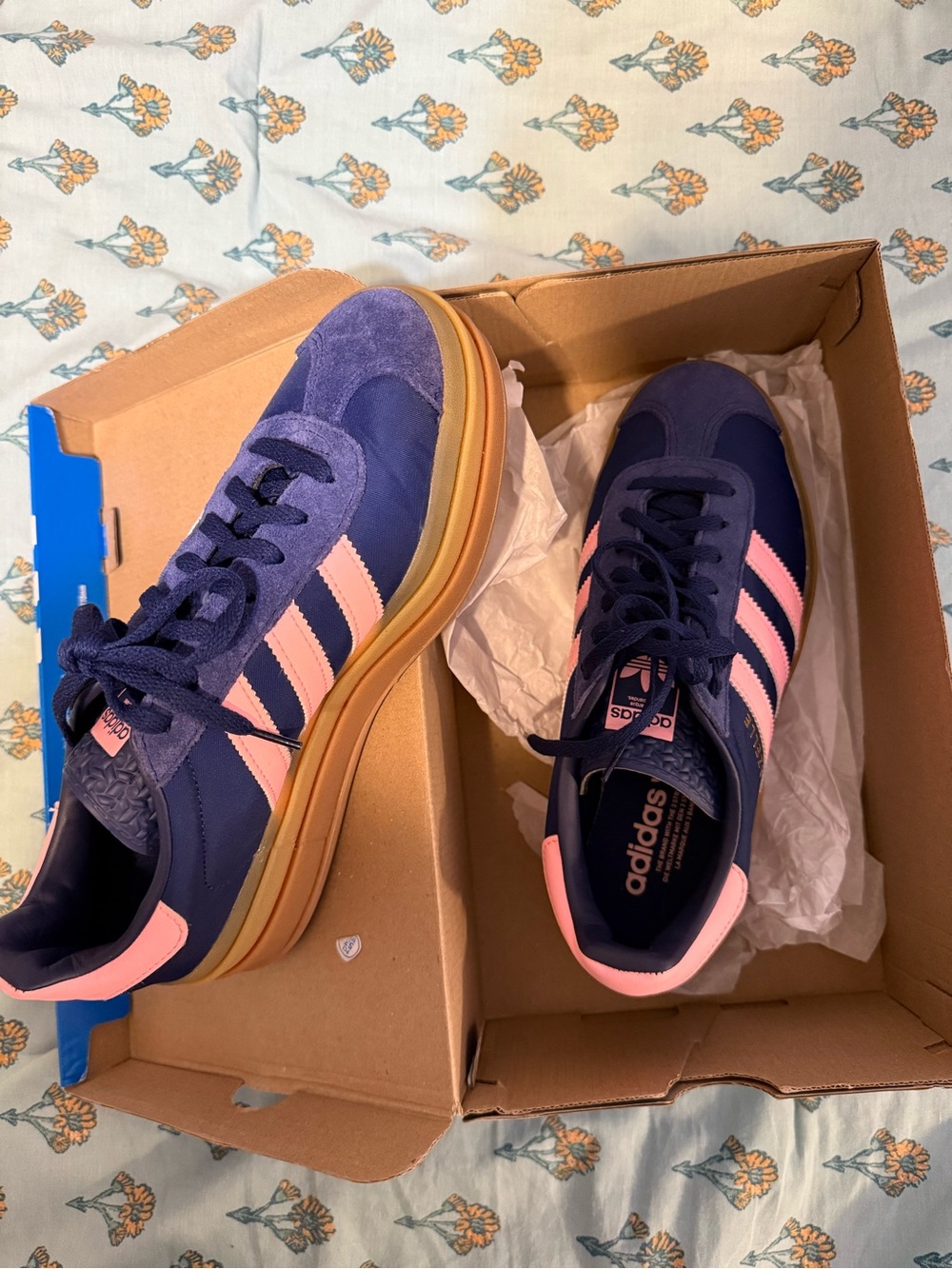 adidas Navy & Pink Platform Gazelle Sneakers - Picture 8 of 8
